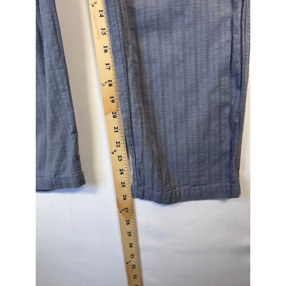 Very J Crinkle Gauze Drawstring Wide Leg Pants Medium Blue Cotton Blend Pockets - Picture 8 of 9